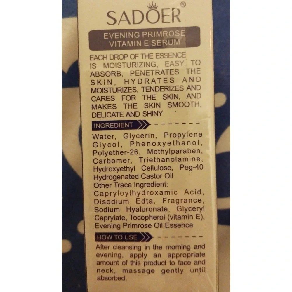 NEW Sadoer Evening Primrose Vitamin E Soothing & Repairing Face Serum‎